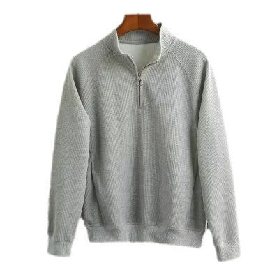 Half Zipper Waffle Sweater