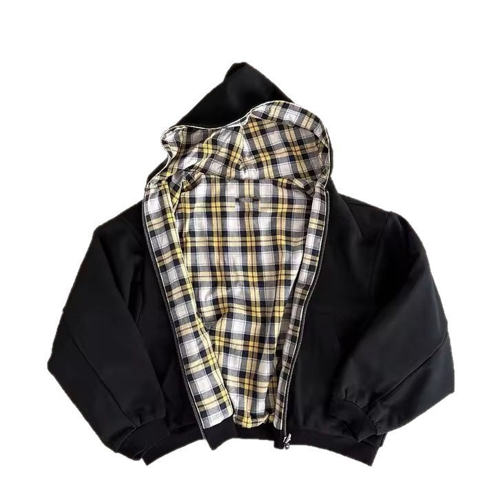 Plaid Lined Hoodie